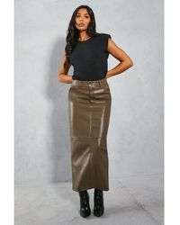 MissPap - Leather Look Column Maxi Skirt - Lyst