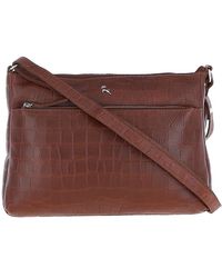Ashwood Leather - 'Bridge' Croc Print Real Shoulder Bag - Lyst