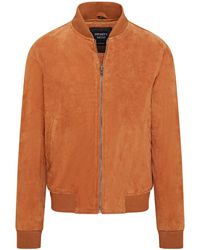 Infinity Leather - Soft Goat Suede Ma-1 Varsity Bomber Jacket - Lyst