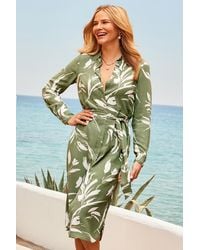Sosandar - Sage Floral Print Shirt Dress - Lyst