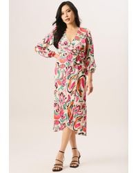 Gini London - Multi Print Wrap Midi Dress - Lyst