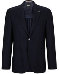 BOSS - H-Janson-223 Jacket Dark Wool - Lyst