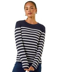 Roman - Petite Stripe Knitted Jumper - Lyst