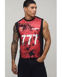 BoohooMAN - Crackle Print Sports Boxy Fit Tank - Lyst