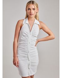 Pink Vanilla - Halterneck Collar Neck Rib Mini Dress - Lyst