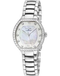 Gevril - Lugano Swiss Quartz Diamond Mop Dial 316L Stainless Steel Bracelet Watch - Lyst