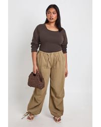 Boohoo - Plus Basic Square Neck Long Sleeve Top - Lyst