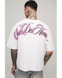 BoohooMAN - Tall Oversized Boxy Pour Homme Over The Seam Print T-Shirt - Lyst