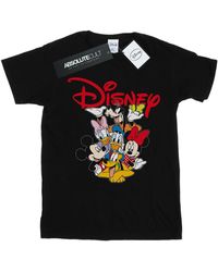 Disney - Ladies Mickey Mouse Crew Cotton Boyfriend T-Shirt () Material_Synthetic - Lyst