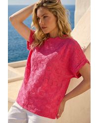 Roman - Textured Stretch Boxy T-Shirt - Lyst