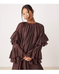 ASOS - Design Frill Sleeve Voile Mini Dress - Lyst