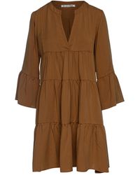 Conquista - Tencel Gathered Seams Dress - Lyst
