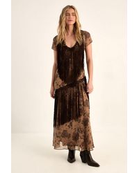 Nasty Gal - Floral Chiffon Fringe Maxi Dress - Lyst