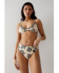 Warehouse - Floral Embroidered Stitch Underwire High Waisted Bikini Set - Lyst