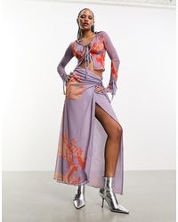 Heretic Nine - Maxi Wrap Mesh Skirt - Lyst