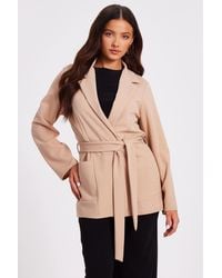 Quiz - Petite Tie Waist Blazer - Lyst