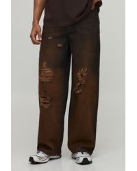 BoohooMAN - Tinted Ripped Baggy Fit Jeans - Lyst