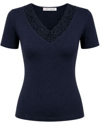 MixRay - Lace V-Neck Slim Fit Blouse - Lyst