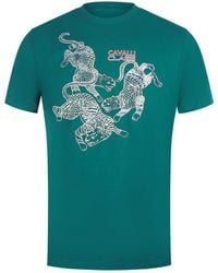 Roberto Cavalli - Paisley Leopards Logo T-Shirt Cotton - Lyst