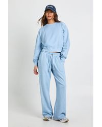 Boohoo - Washed Ribbed Detail Straight Leg Tracksuit - Lyst