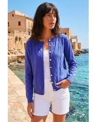 Roman - Textured Cable Knit Cardigan - Lyst