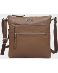 Assots London - 'cori' Tan Pebble Grain Real Leather Crossbody Bag - Lyst