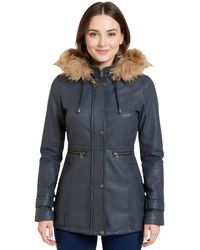 Infinity Leather - Hooded Parka Jacket-Charleville Lamb Leather - Lyst