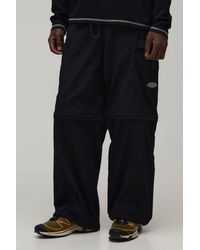 BoohooMAN - Baggy Fit Zip Off Cargo Utility Track Pants - Lyst
