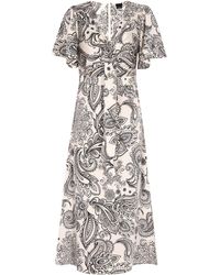 Dreimaster - Kleid Damen Weiss Schwarz - Lyst