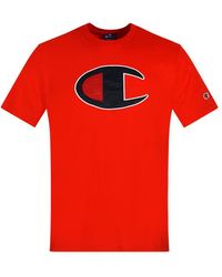 Champion - Large C Logo T-Shirt Cotton - Lyst