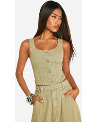 Boohoo - Tinted Wash Denim Crop Top - Lyst