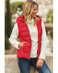 Sosandar - Hooded Padded Gilet With Zip Pockets - Lyst