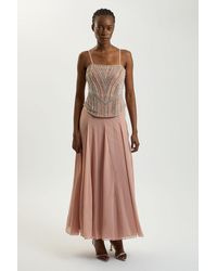 Karen Millen - Petite Crystal Corset Maxi Dress - Lyst