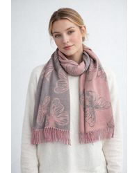 SVNX - Butterfly Printed Cashmere Scarf With Tassels - Lyst