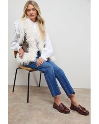 Oasis - Bunny Leather Brogue Detail Tassel Loafers - Lyst