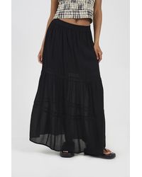 Brave Soul - Elasticated Waist Maxi Skirt With Lace Detail - Lyst