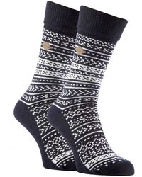 Farah - 2 Pack Winter Fairisle Patterned Formal Dress Socks For Boots - Lyst
