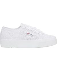 Superga - 2740 Bloem Macrame Trainers (Totaal Wit) - Lyst