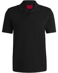 HUGO - Dimerspolo Stretch Katoenen Polo Shirt In Zwart - Lyst