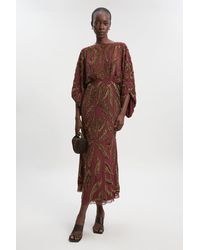 Karen Millen - Kimono Sleeve Embellished Maxi Dress - Lyst