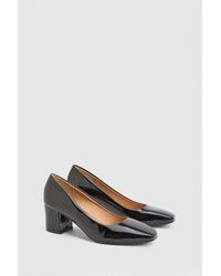 Good for the Sole - Bonita Faux Patent Leather Medium Block Heel Court Shoes - Lyst