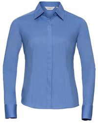 Russell - Collection /Ladies Poplin Easy-Care Fitted Long-Sleeved Shirt (Corporate) - Lyst