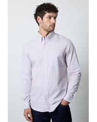 MAINE - Micro Grid Check Long Sleeve Shirt Cotton - Lyst