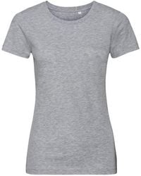 Russell - Ladies Organic Short-Sleeved T-Shirt (Light Oxford) Cotton - Lyst