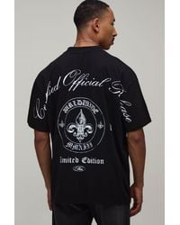 BoohooMAN - Oversized Emblem Over The Seams Print T-Shirt Cotton - Lyst