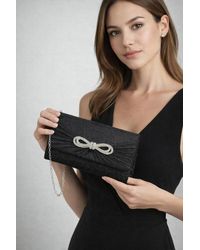 SVNX - Metallic Clutch With Diamante Bow - Lyst