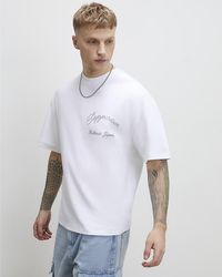 River Island - T-Shirt Oversized Fit Sappora Crane Graphic Cotton - Lyst