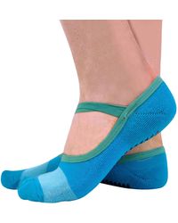 Sock Snob - 2 Pairs Ladies Non Slip Grip Invisible Pilates Yoga Socks With Straps By - Lyst