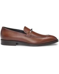 BOSS - Derrek Almond Toe Block Heel Loafers - Lyst