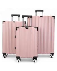 Infinity Leather - Hardshell Suitcase Robust 8 Wheel Luggage Cabin Case Bag - Lyst